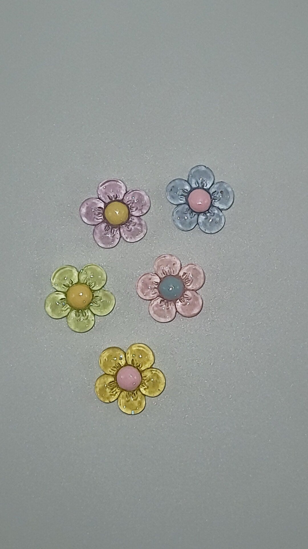 Glossy Flower Magnets Set of 3 - Floral PC Case Decor