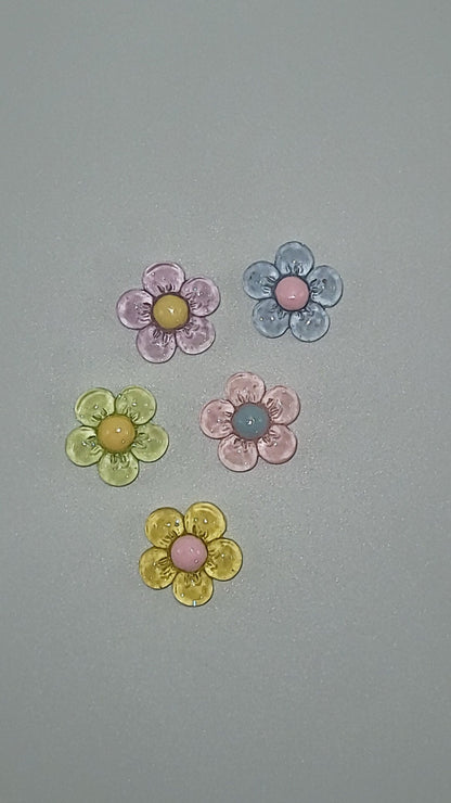 Glossy Flower Magnets Set of 3 - Floral PC Case Decor