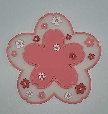 Sakura Blossom Ceramic Coaster with Non-Slip Cork Base