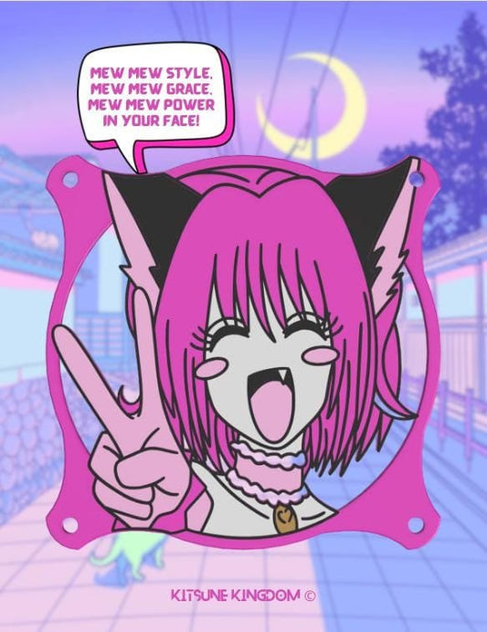 Zoey Tokyo Mew Mew Fan Shroud – Custom Anime PC Fan Cover | Kawaii Magical Girl Aesthetic