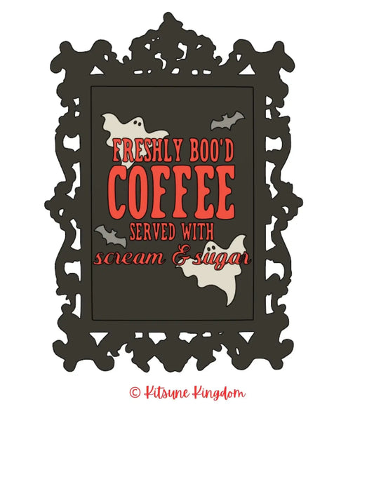 Freshly Boo’d Coffee – “Scream & Sugar” 3D Printed Plaque for Spooky Coffee Bars