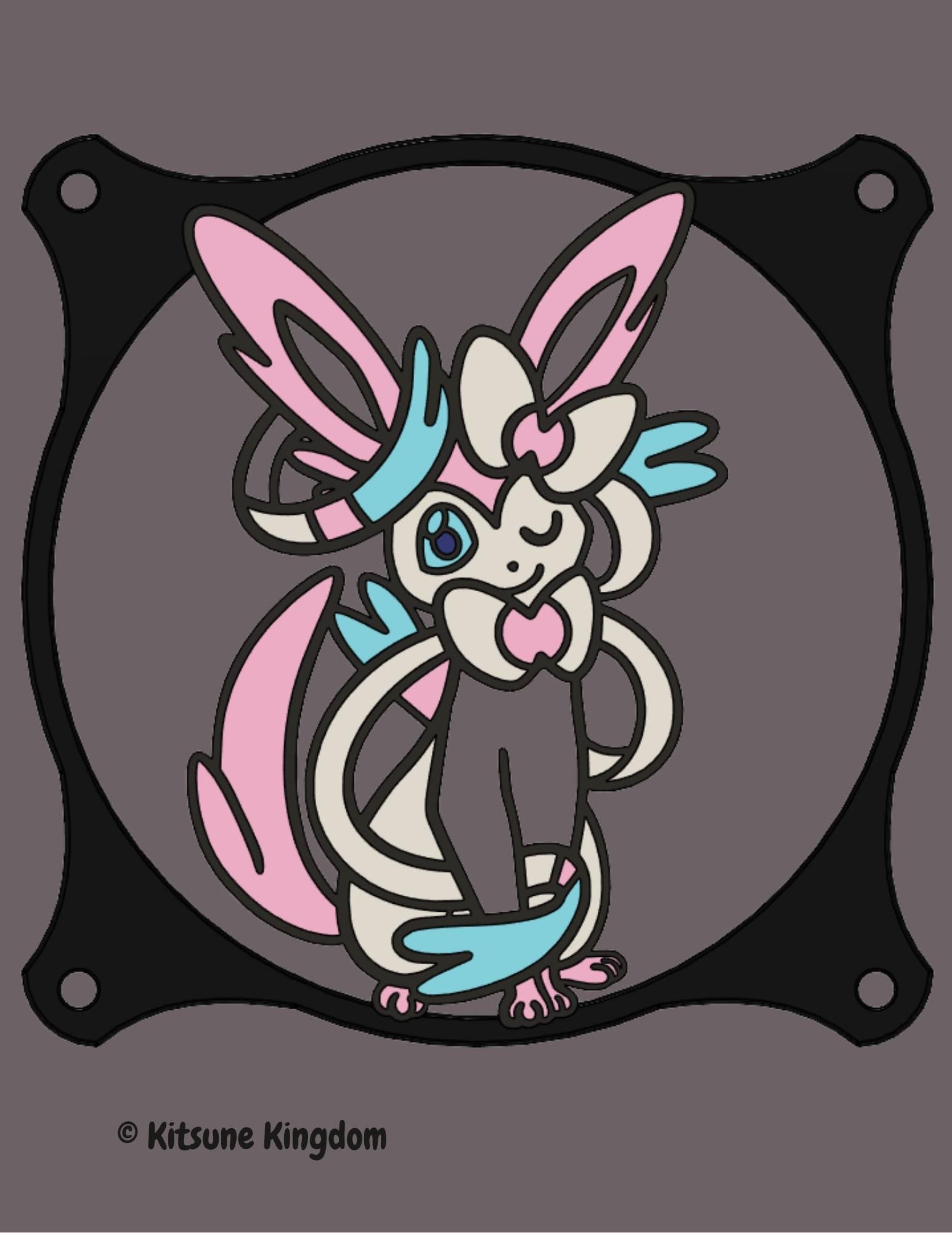 Whimsical Pastel Fox PC Fan Shroud - Kawaii Anime-Inspired Computer Accessory for Gamers