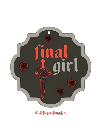 Final Girl 3D Wall Plaque – Horror-Inspired Decor with 3D Roses