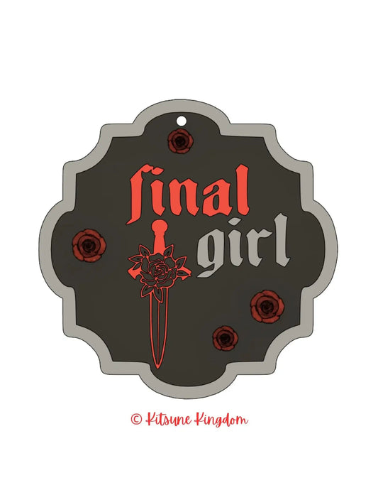 Final Girl 3D Wall Plaque – Horror-Inspired Decor with 3D Roses