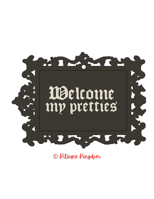 Welcome My Pretties – 3D Wall Plaque for Witchy Vibes
