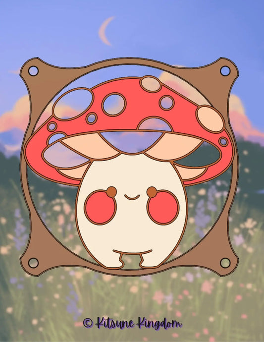 Cottagecore PC Fan Shroud Set: Fairy, Frog & Mushroom Design
