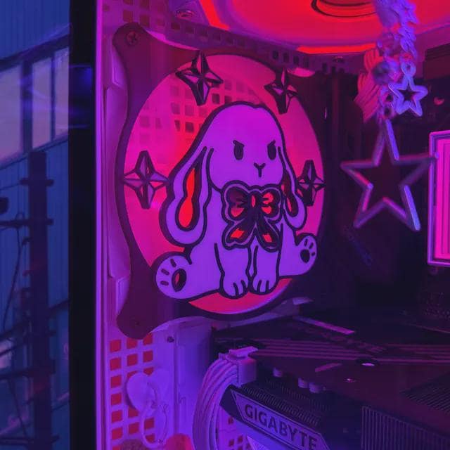 Kawaii Bunny Brat Anime Collection: PC Fan Shroud Cover Accessories for Waifu Enthusiasts